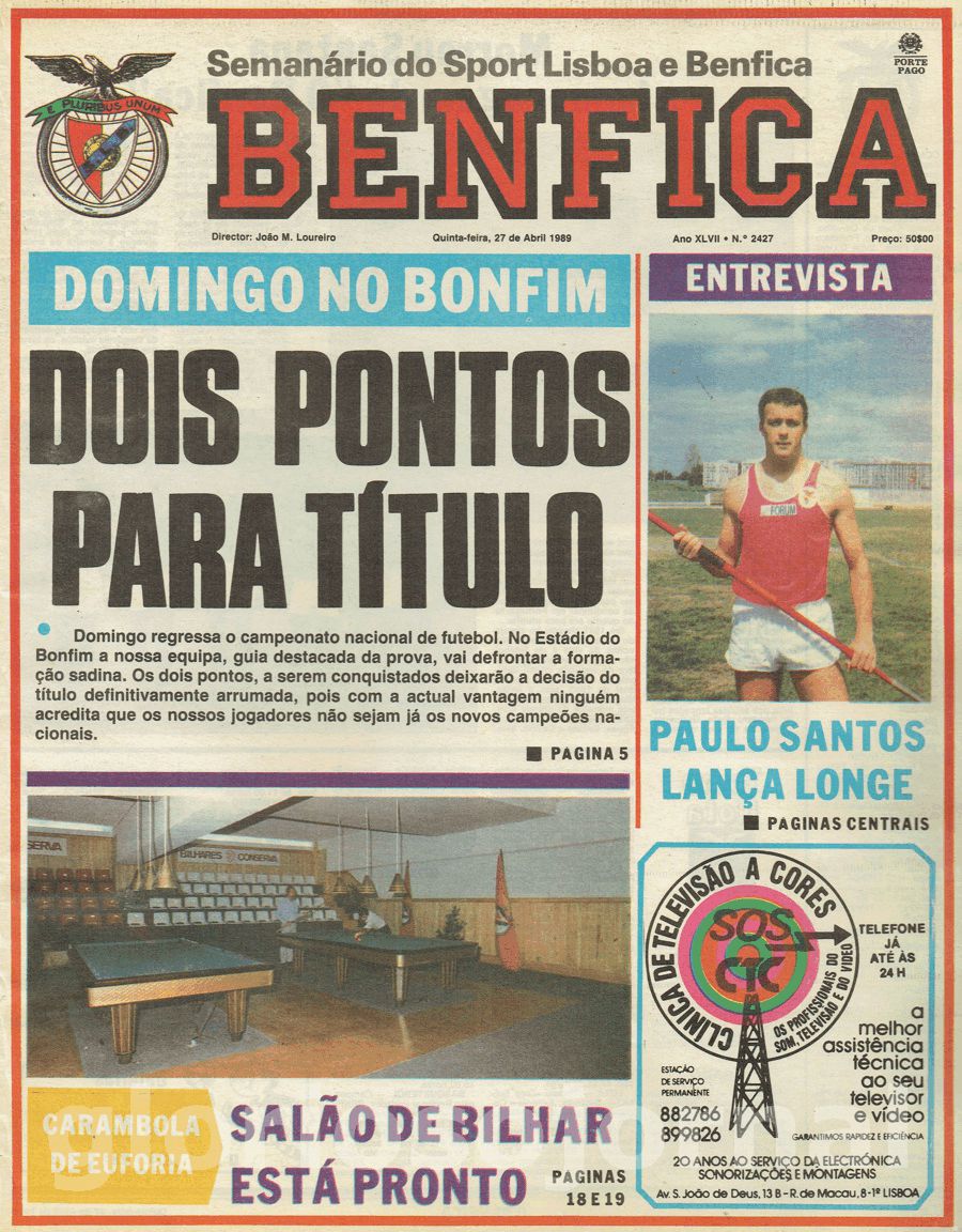 jornal o benfica 2427 1989-04-27